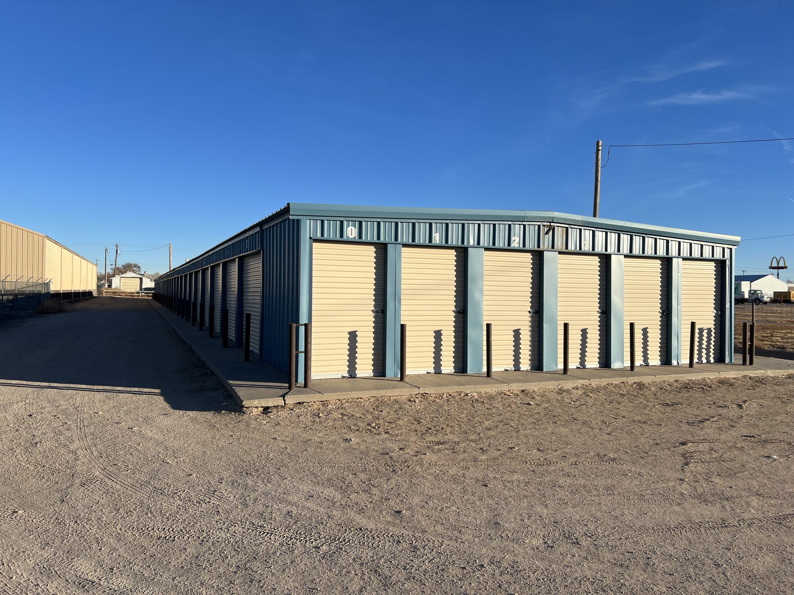 Blue storage units in Ulysses Kansas